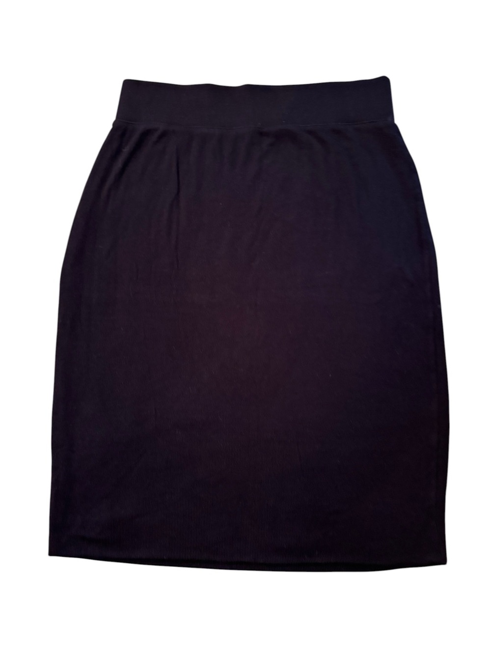 Athleta Encinitas Ribbed Knit Skirt Large Black Pull On Stretch Pencil Straight